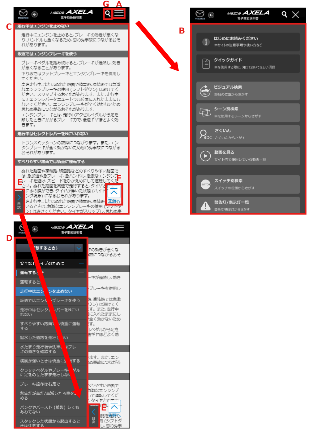 Mazda アクセラ 電子取扱説明書 Bn